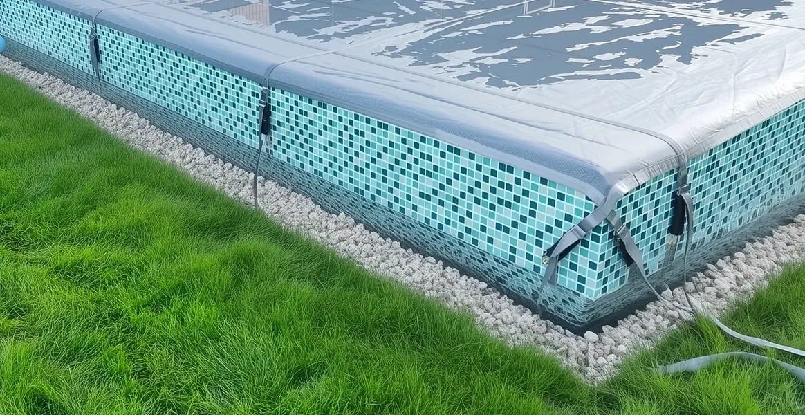 Покрывало для бассейна под снегом — защита зимой в Владимире